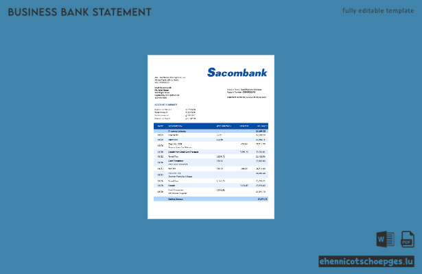 Sacombank-Kontoauszug (Word- und PDF-Beispiel)